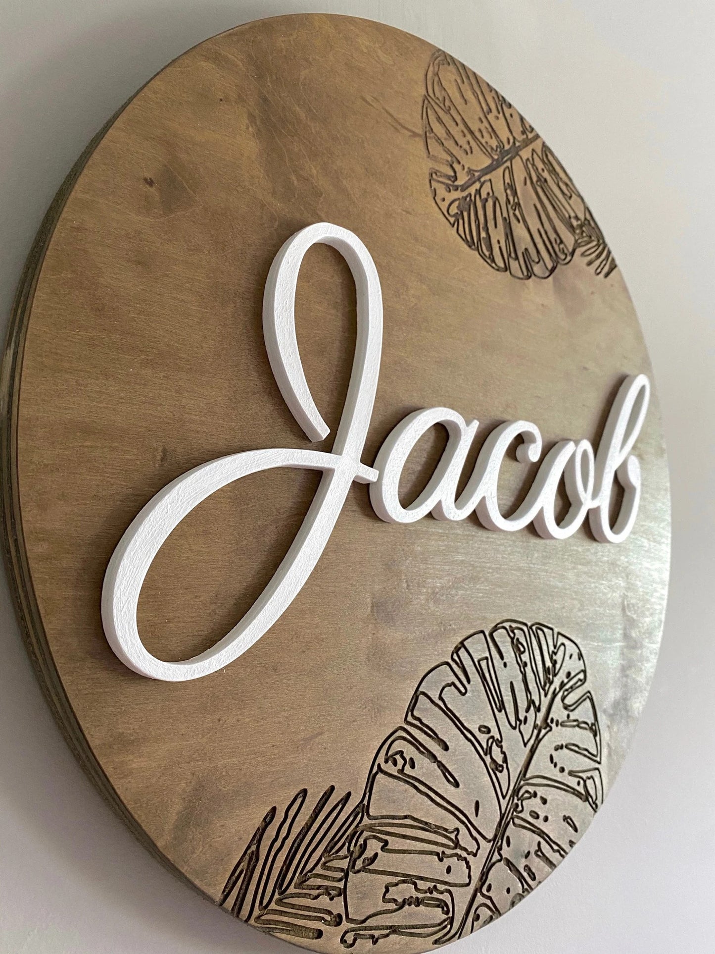 Round Nursery Name Sign