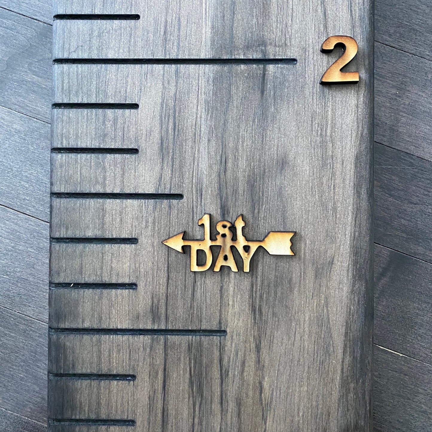 Wooden growth chart markers