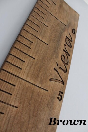 Loved Beyond Measure wooden growth ruler wood growth chart engraved name engraved numbers engraved lines