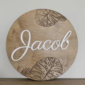 Round Nursery Name Sign