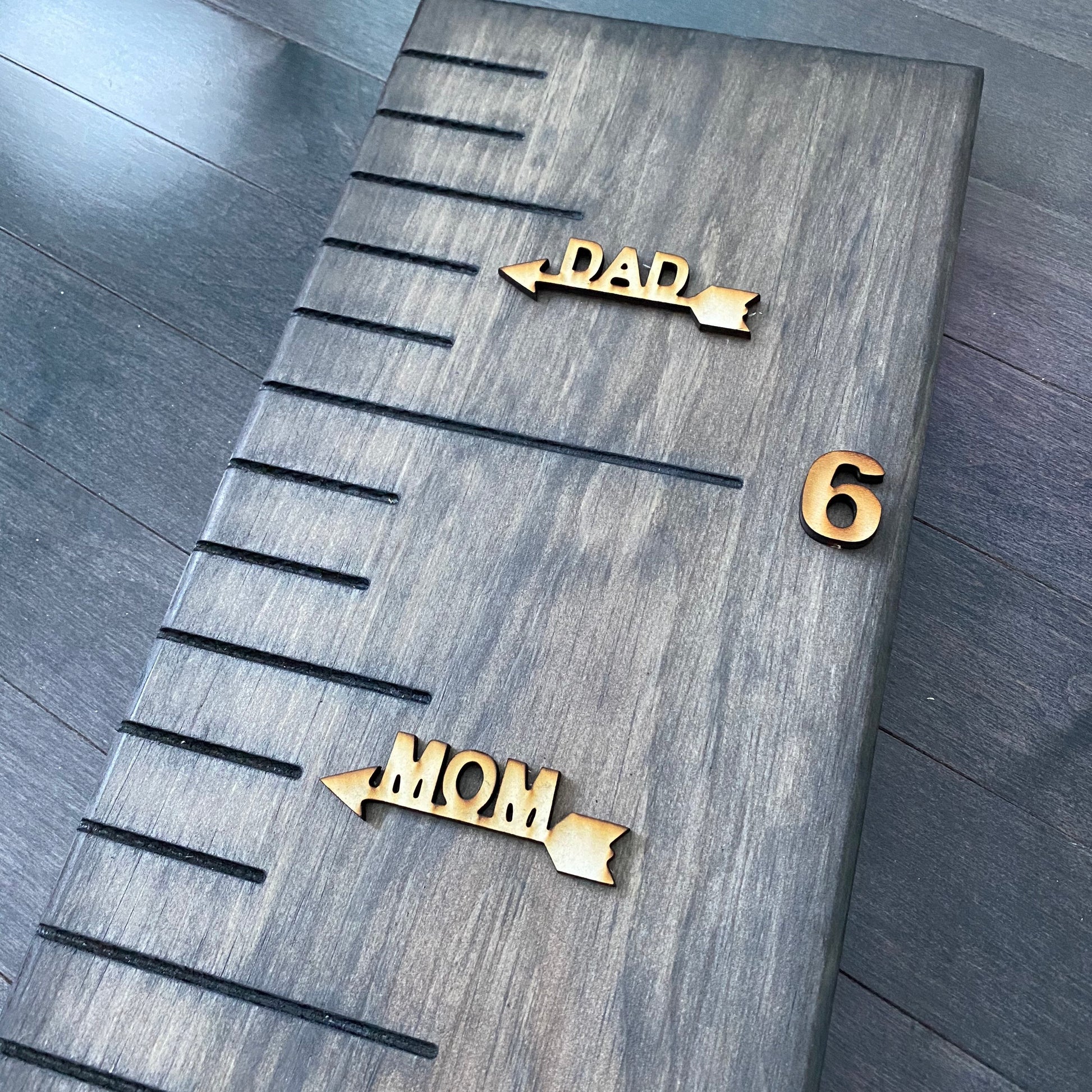 Wooden growth chart markers